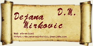 Dejana Mirković vizit kartica